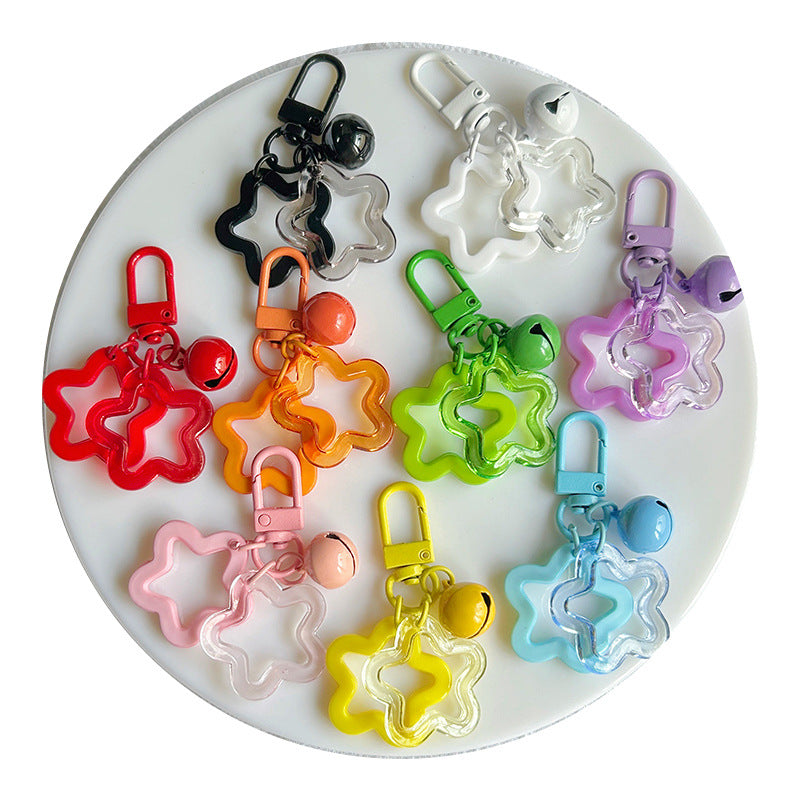 Wholesale Acrylic hollow five-pointed star keychain accessories